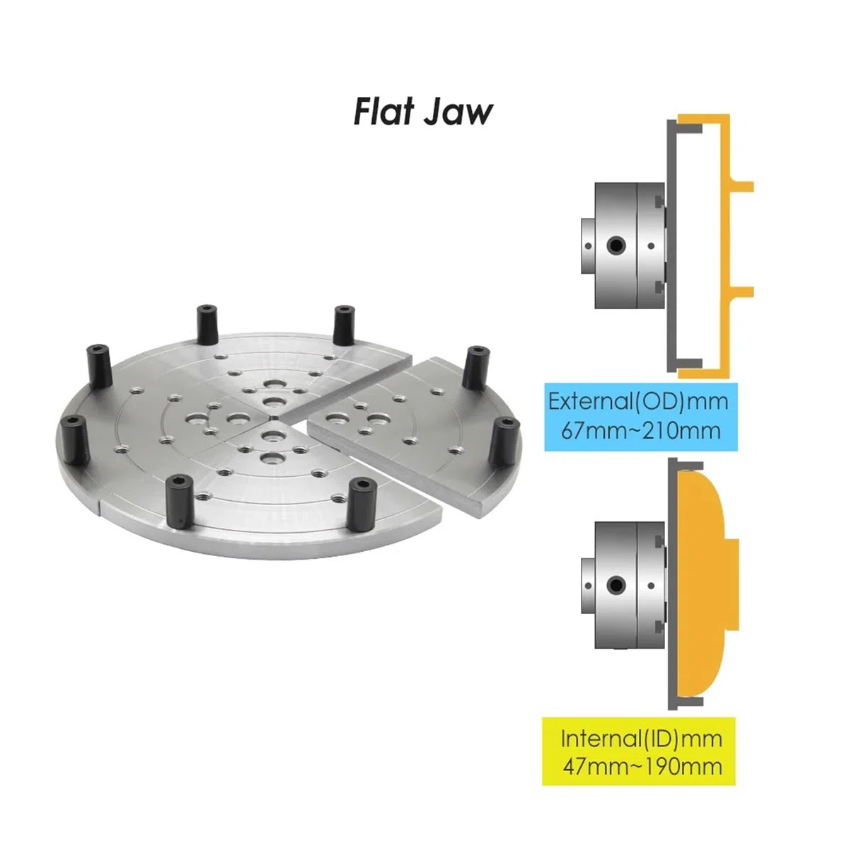 Ganascia a gradini for tornio for legno in acciaio da 4", set di 4 griffe di precisione for la lavorazione del legno, parti di ricambio(Step Jaw)