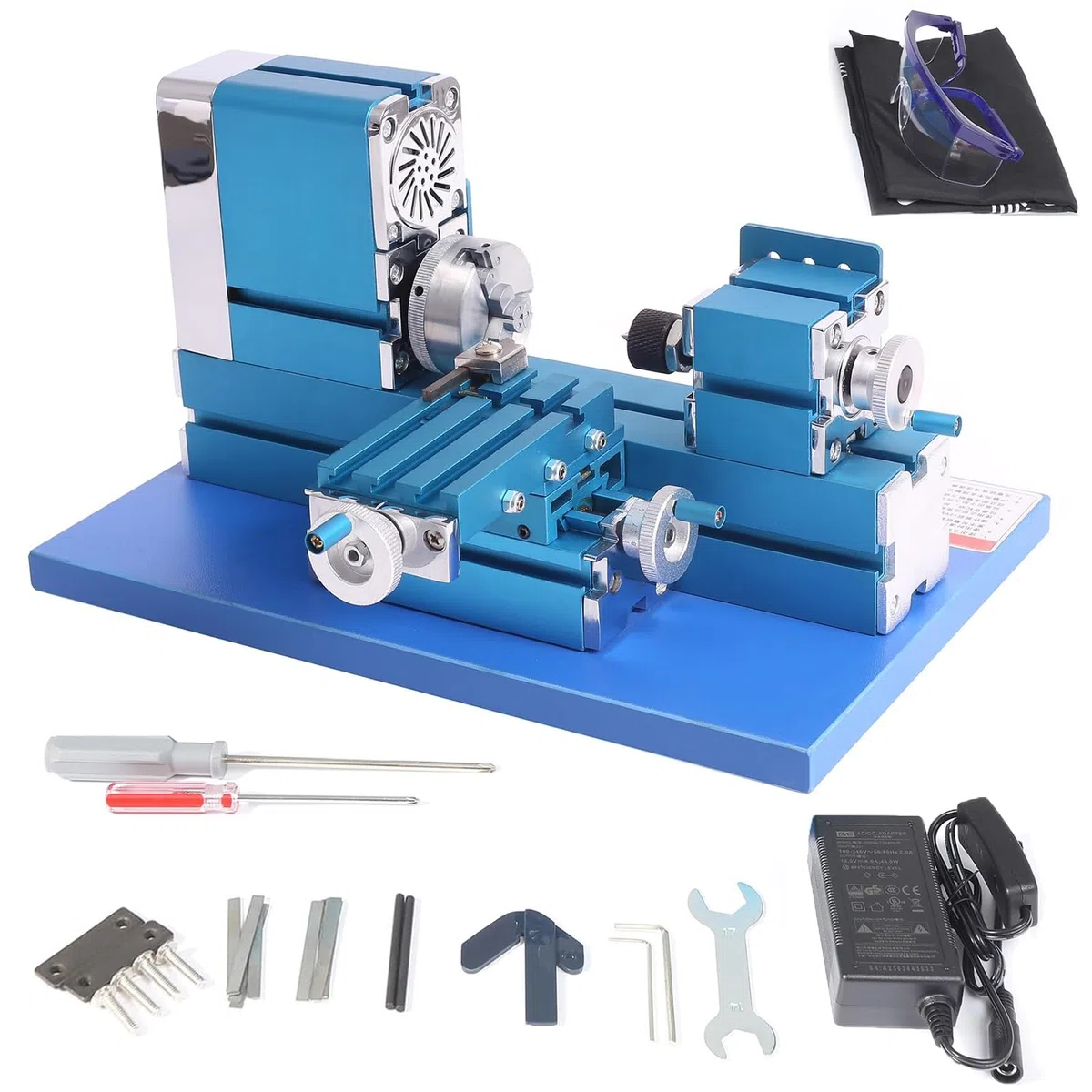 Mini tornio in metallo, 36 W, strumento elettrico fai da te per la lavorazione del legno, modellismo, attrezzature interamente in metallo per legno, plastica, lavorazione metalli morbidi, 20000 giri