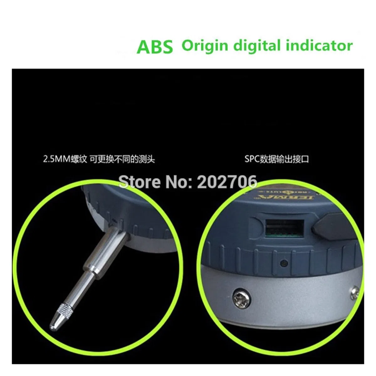 Indicatore del Quadrante, 0-12.7x0.01/0.001mm ABS Indicatore Digitale IP54 Origine Quadrante Elettronico Calibro Micrometro Strumenti di Misurazione dello Spessore(12.7mm0.001mm)