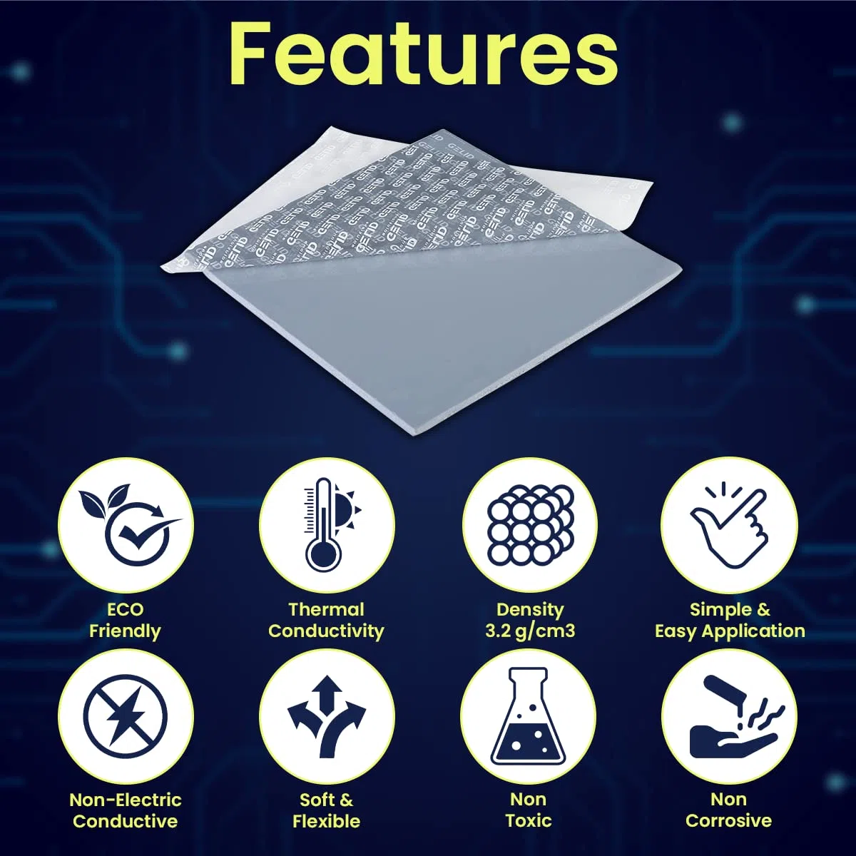 GELID SOLUTIONS GP-Extreme 12W-Thermal Pad 120x120 Eccellente Conduzione del Calore, Riempitrice Gap Ideale. Installazione Facile (120x120x0.5)