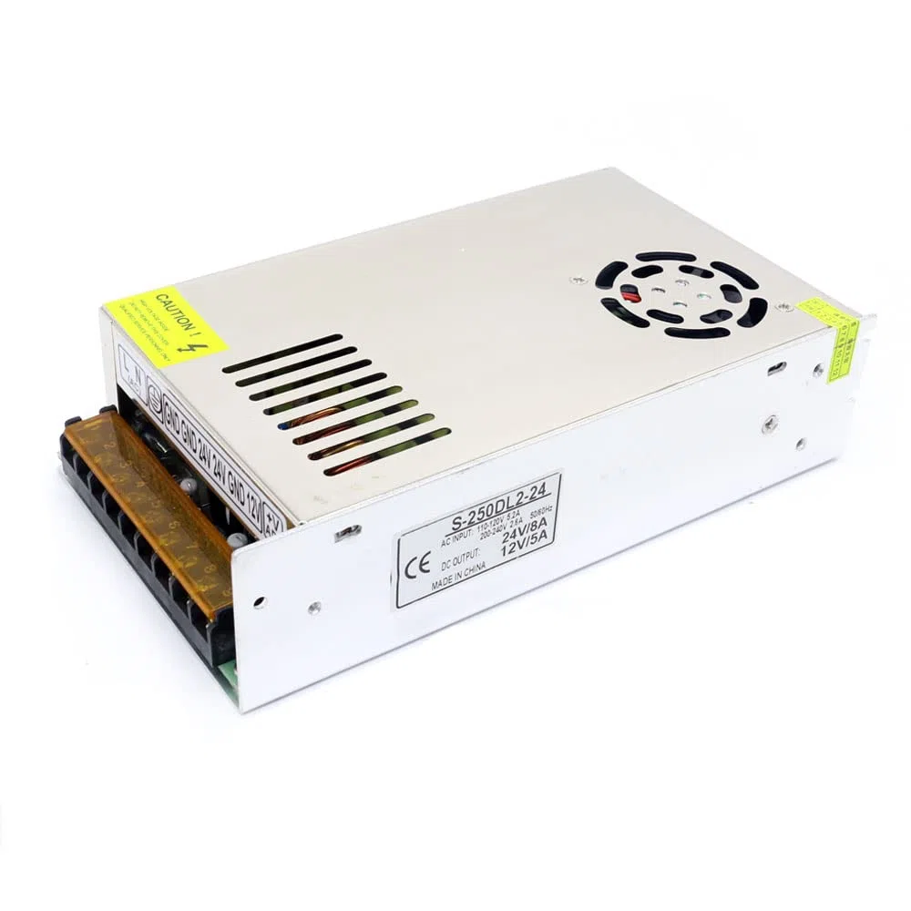 Alimentatore Da Banco,Alimentatore Da Laboratorio Dc. 5V 12V 24V. Alimentatore di commutazione 15 0W 200W 250W. Doppia uscita DC. Alimentatore motore con due serie di output(24V8A 12V5A Dual)