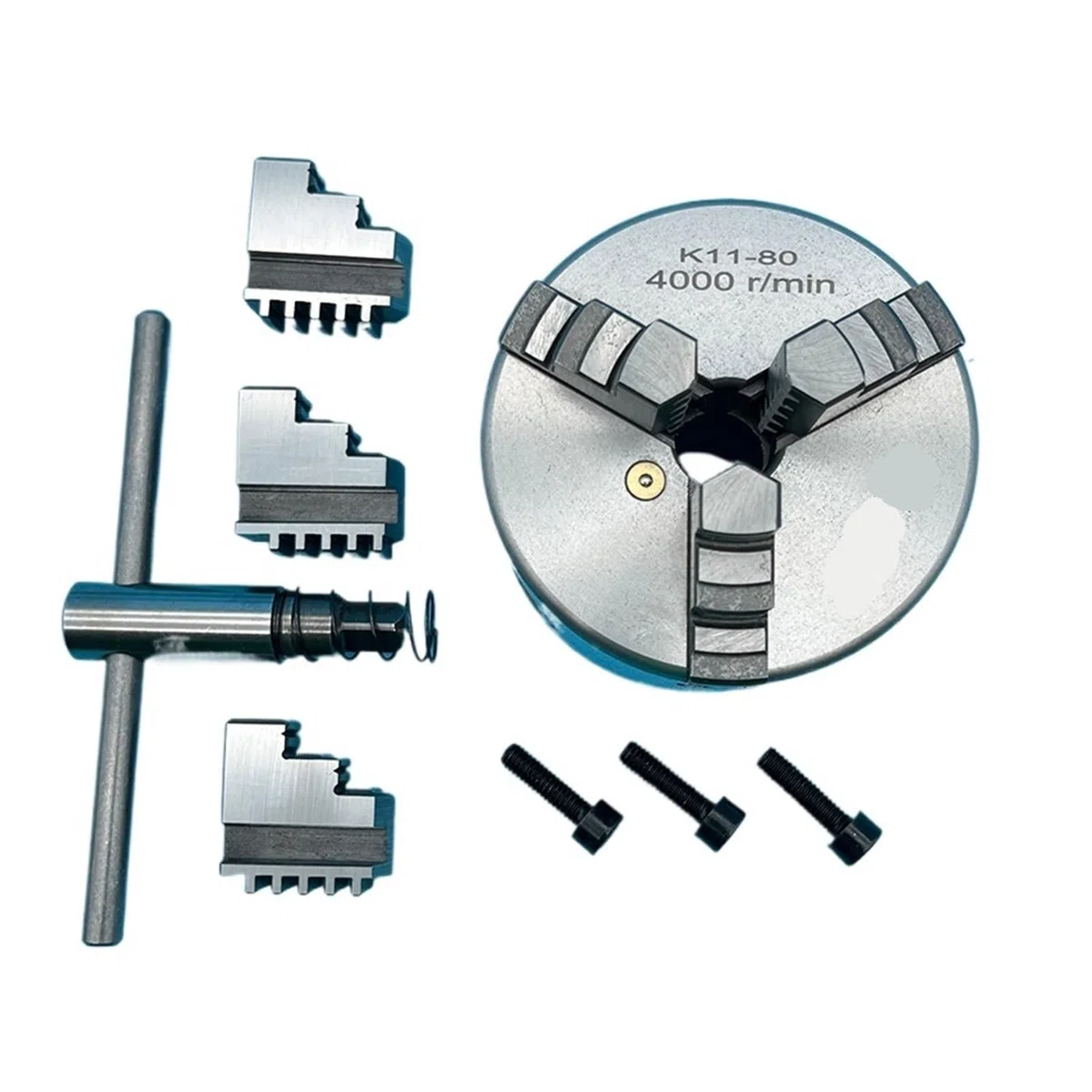 K11-80 Mandrino for tornio autocentrante a 3 griffe, for la lavorazione del legno