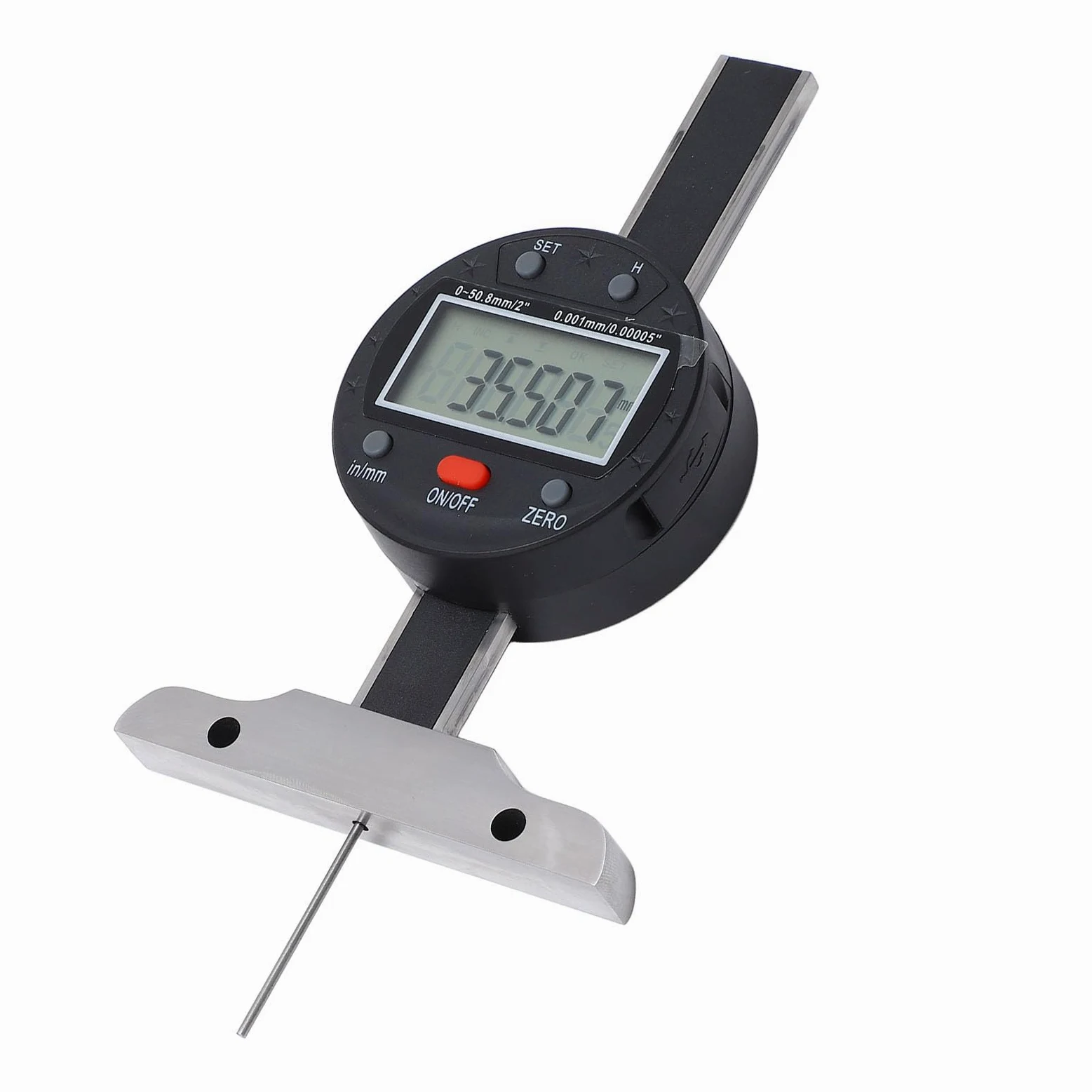 Profondità elettronica, misuratore di profondità digitale con display LCD, precisione 0001mm. Profondità in acciaio inossidabile, 0 508mm. Gamma di trasferimento di dati USB per