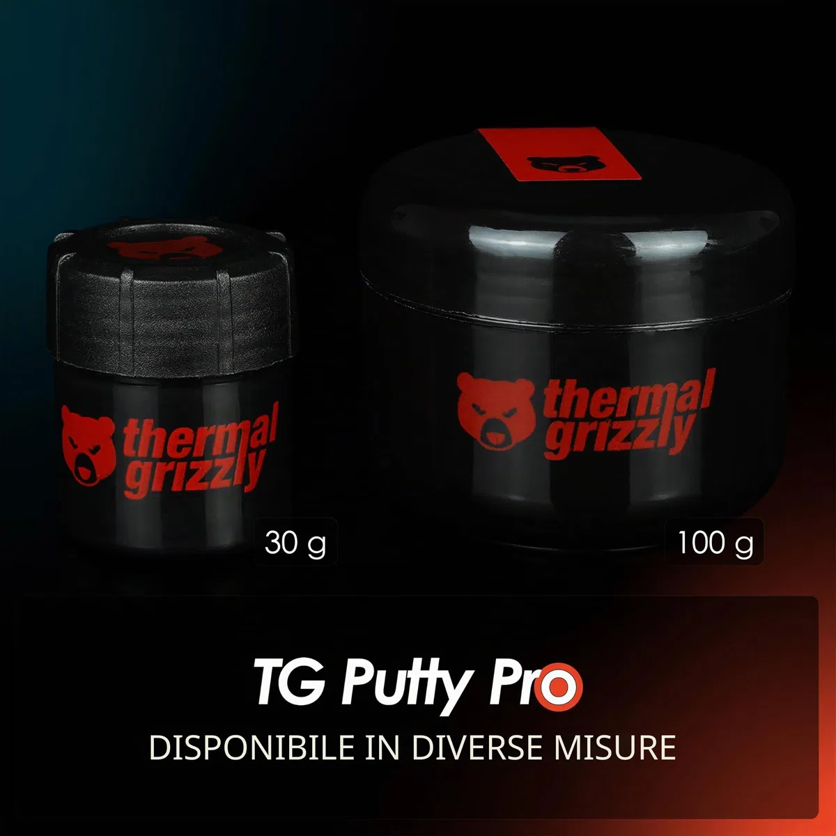 Thermal Grizzly TG Putty Pro, stucco termico ad alte prestazioni elettricamente non conduttivo per applicazioni GPU e PCB, 30 g