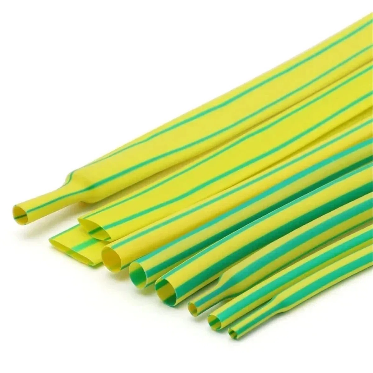 Avvolgimento termorestringente Cavo Guaina termore Guaina termorestringente in poliolefina, Rapporto di restringimento 2:1, Giallo Verde, Diametro 1-50 mm, Lunghezza 1-25 m(50MM-25M)