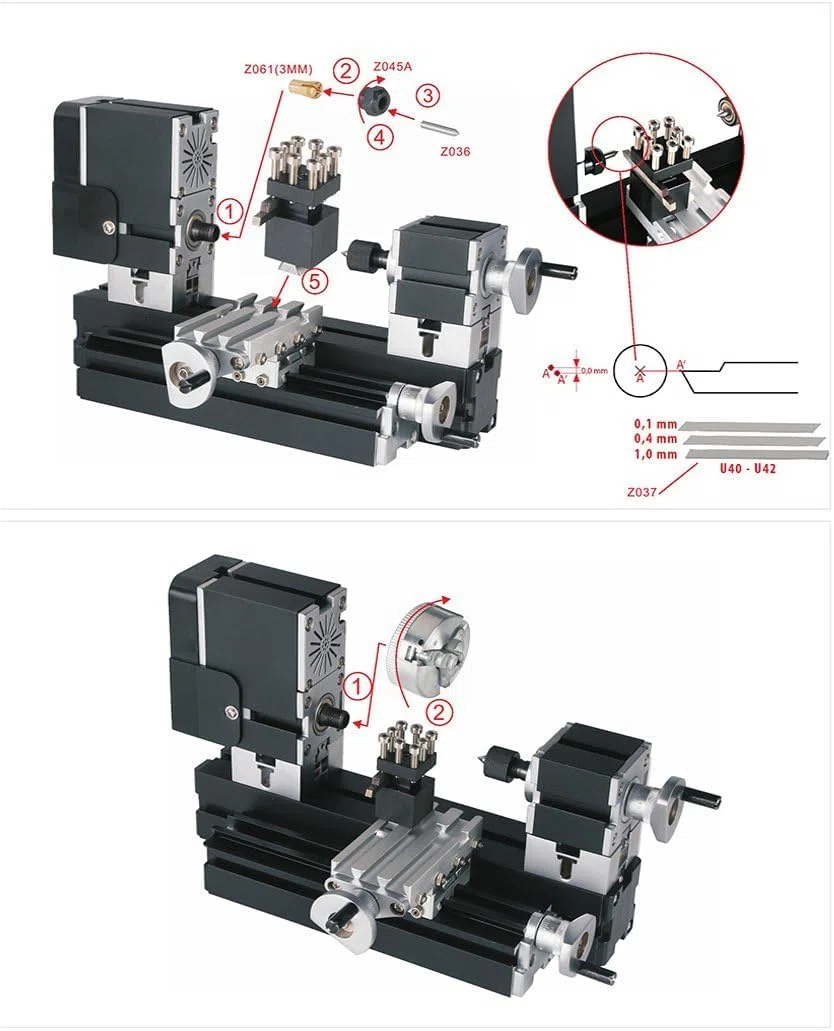 Mini tornio per metalli da 60 W a 12000 giri/min, macchina galvanizzata fai-da-te per la lavorazione del legno, modellismo e hobby.