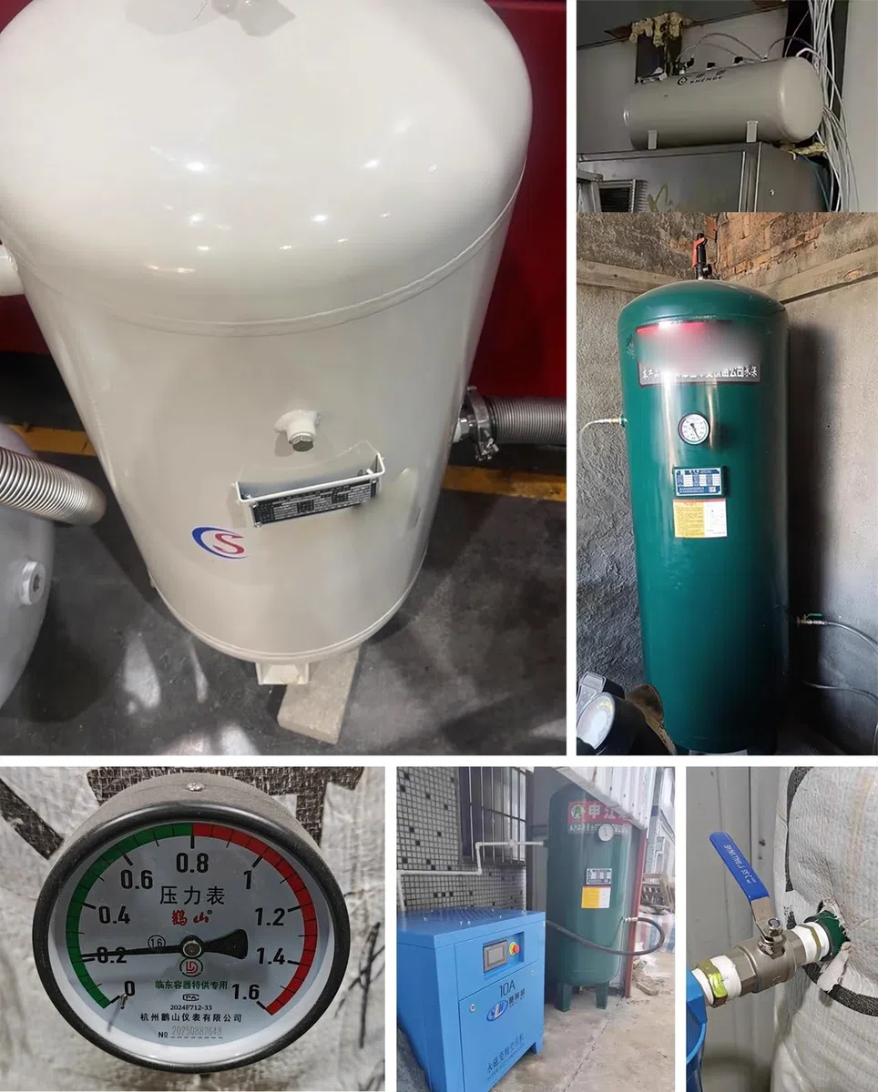 Serbatoio Aria Compressa Serbatoio di Aria Compressa Ricaricabile con Raccordi, Serbatoi di Accumulo d'Aria Verticali per Autocarri/Pneumatici, Bombole di Gas per Compressori Ad(10 L/2.6 Gal)