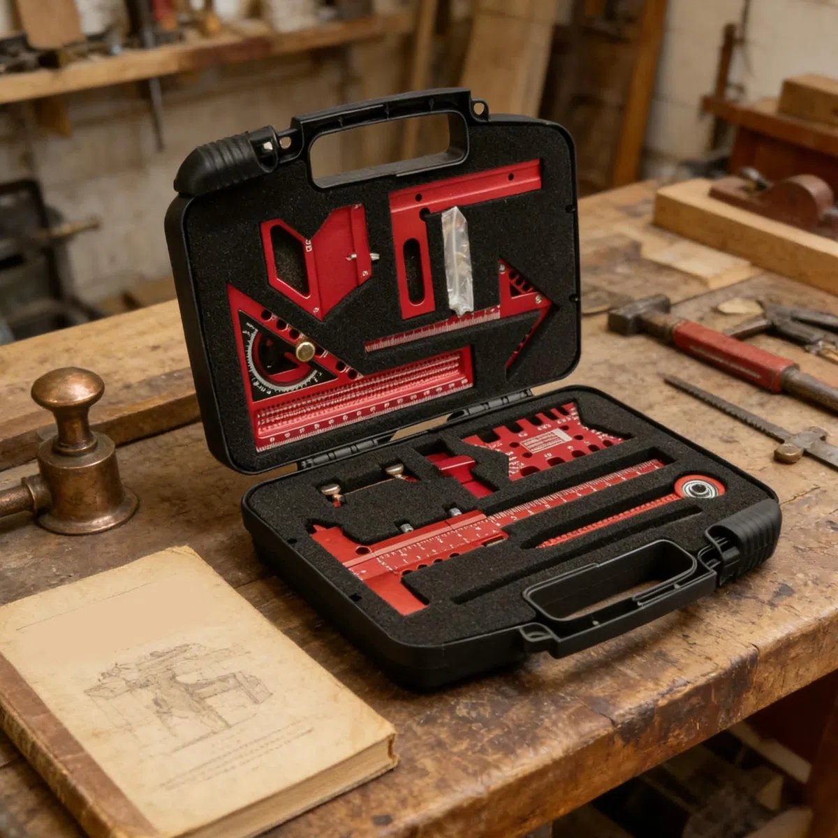 Di Misura Kit 9 Pezzi Attrezzo Di Carpentiere Con Gauge E Righello