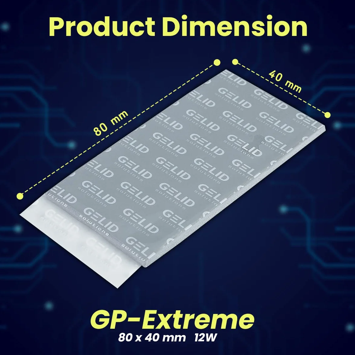 GELID SOLUTIONS GP-Extreme 12W-Thermal Pad 80x40x2.0 mm (2 pz) Eccellente conduzione del Calore, Ideale Gap Filler. Facile Installazione. 80x40x2.0 mm (2 pz)
