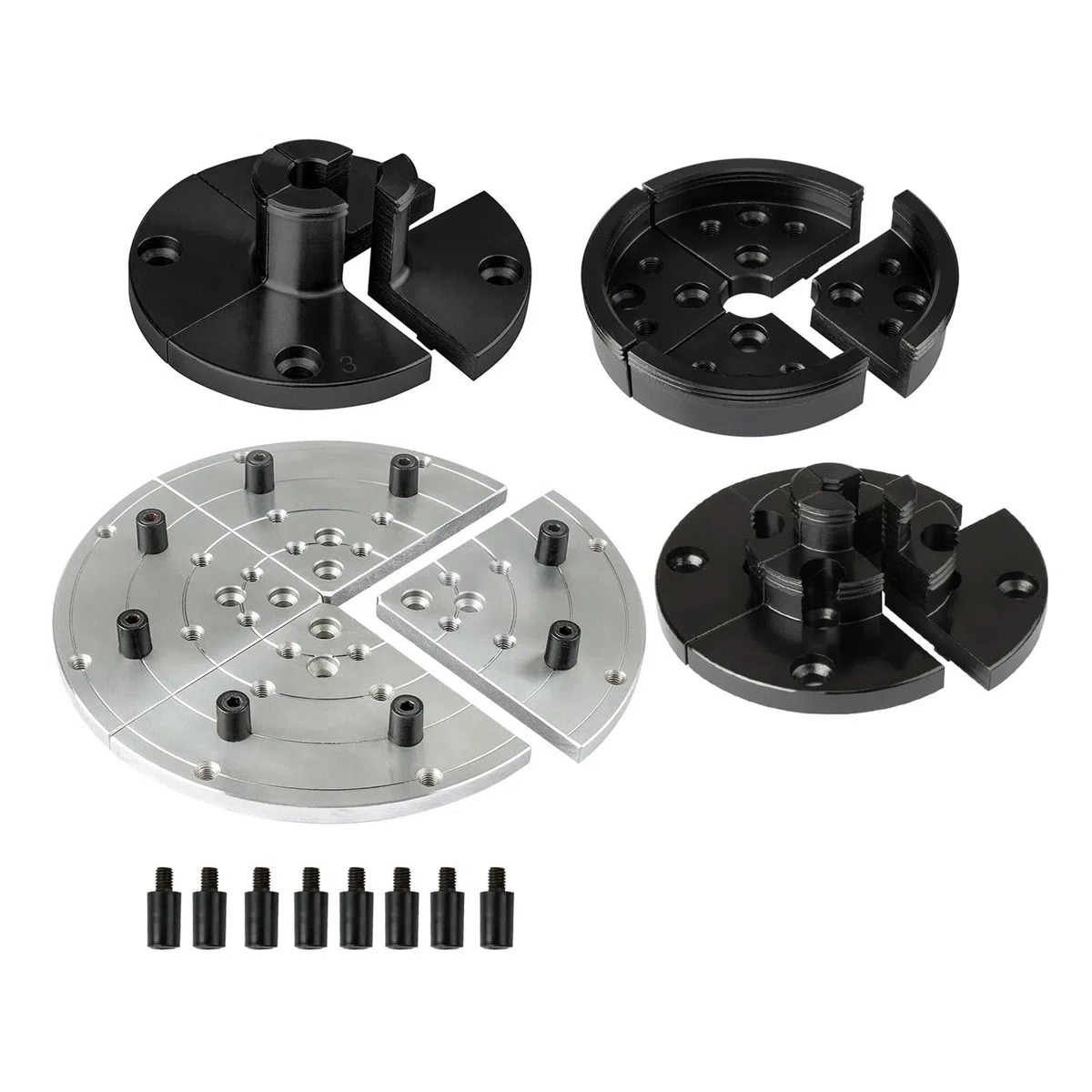 Ganascia a gradini for tornio for legno in acciaio da 4", set di 4 griffe di precisione for la lavorazione del legno, parti di ricambio(Step Jaw)