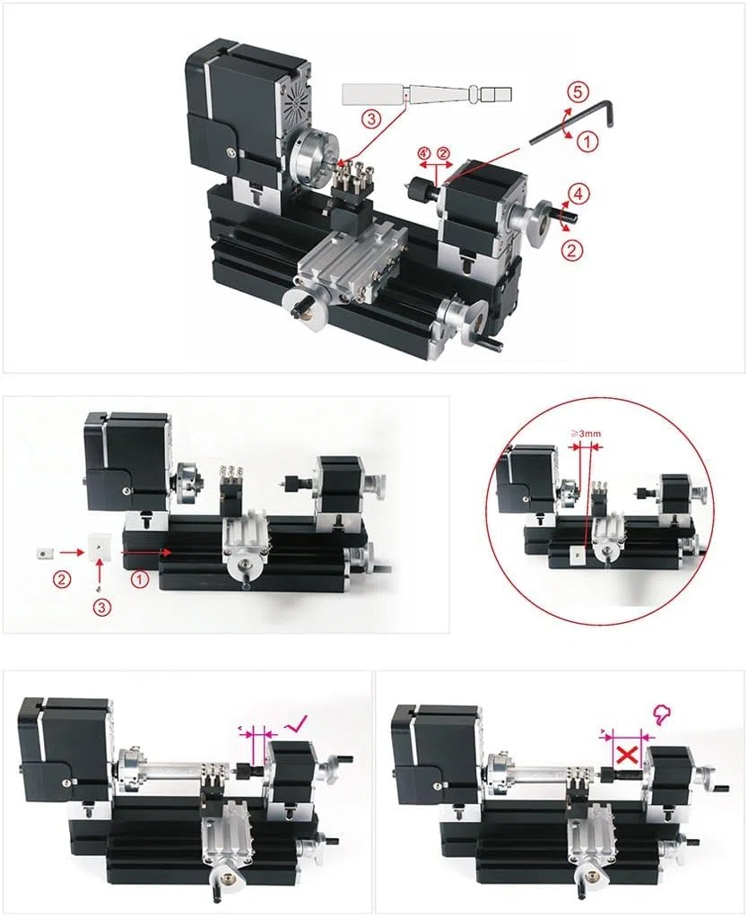 Mini tornio per metalli da 60 W a 12000 giri/min, macchina galvanizzata fai-da-te per la lavorazione del legno, modellismo e hobby.